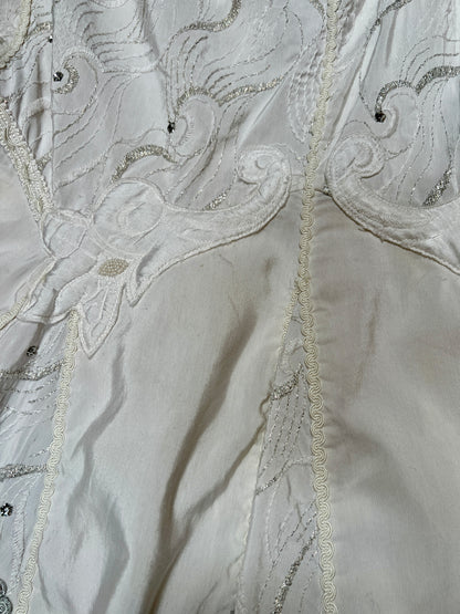 Vintage Romantic Bridal Cotton Lace Flare Midi Skirt - Embroidered Panels - Modelle