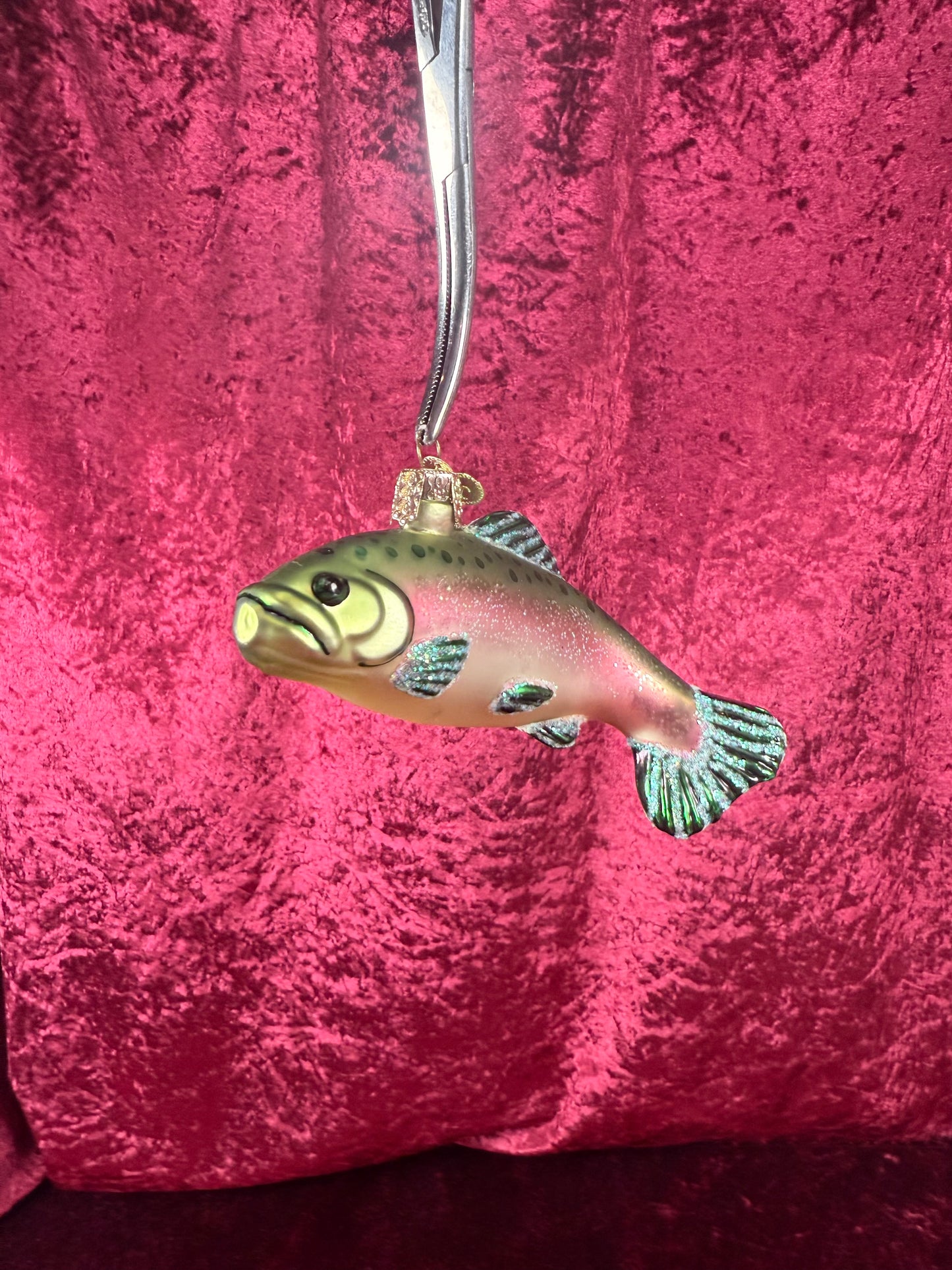 Vintage Christmas - Handblown Glass Ornament - Trout Fish - QVC