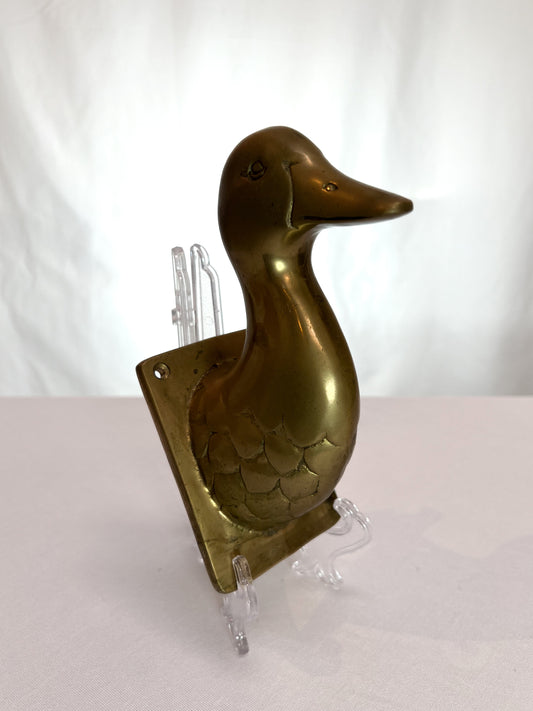 Vintage Brass Decor - Wall Hook - Duck Head