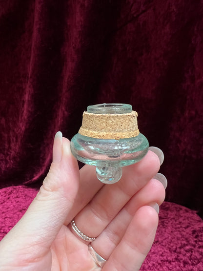 Vintage Kirks Folly Glass Follydust Bottle - Glitter Heart Jar Celestial Charms with Original Box