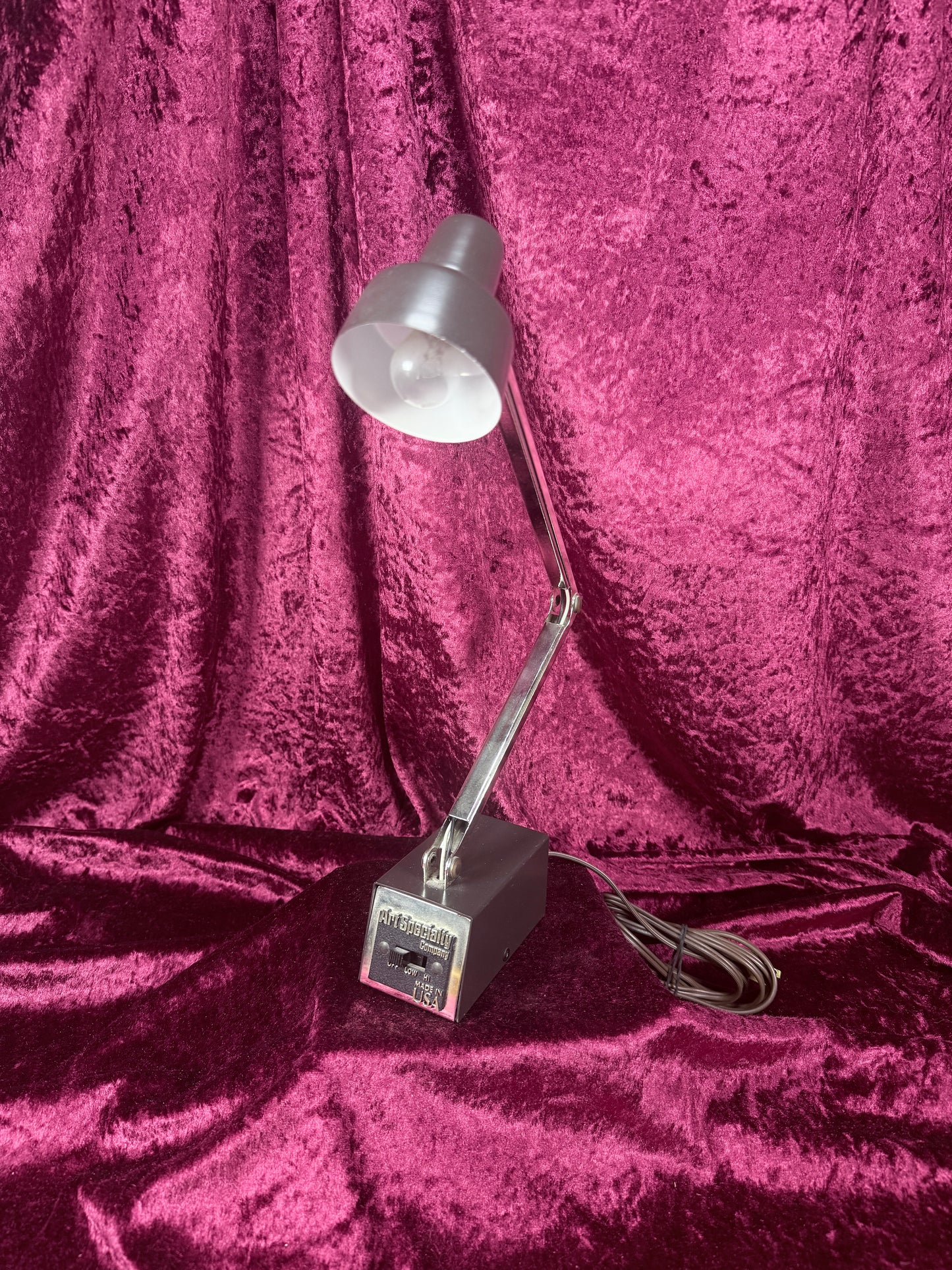 Vintage Metal Desk Lamp - Adjustable Task Light Art Specialty Company USA