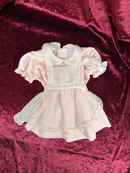Vintage Mid Century Baby Dress – Pink Pinafore - Toni Togs - 18 Months