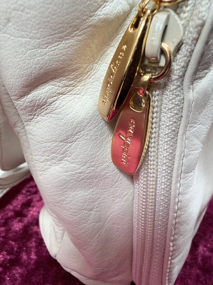 Vintage Y2K Leather Easy Spirit Crossbody Bag – Soft Ivory Organizer Style