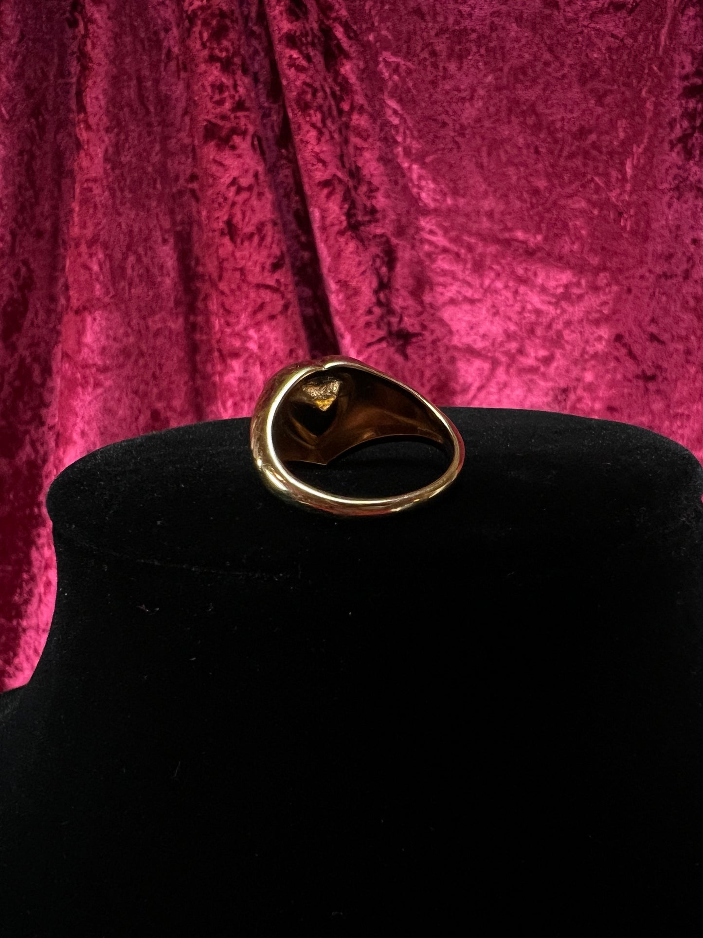 Vintage Gold Tone Ring – Bold Sparkle Heart Ring by Avon - Size 8.5