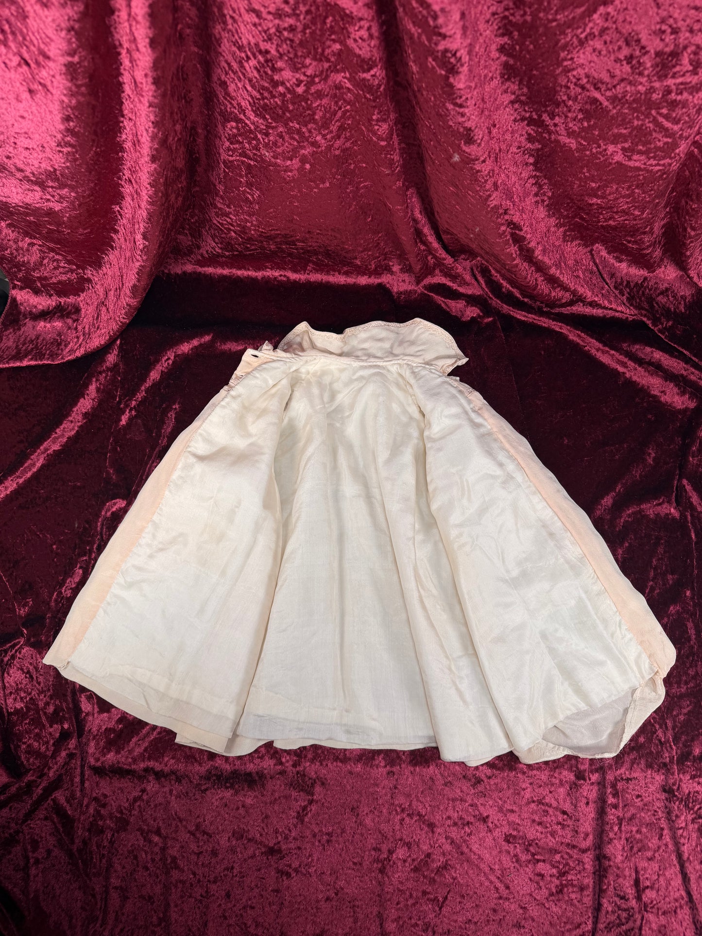 Vintage Pink Silk Baby Capelet – Hand Smocked Nursery Heirloom