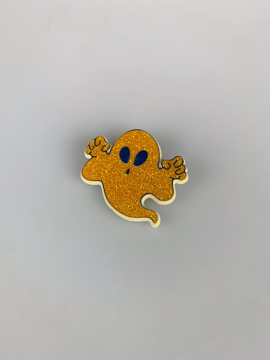 1983 Hallmark Halloween Glitter Ghost Pinback Button