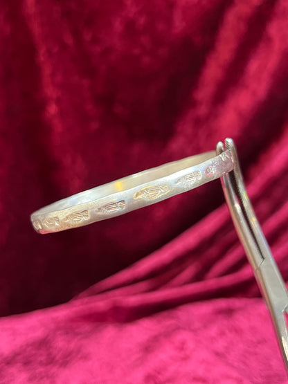 Vintage Jewelry - Bangle Bracelet - 925 Sterling Silver - Stamped Eagles - Mexico