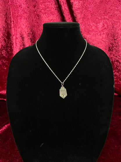 Vintage Sterling Silver Religious Pendant - Saint Christopher Catholic Medal