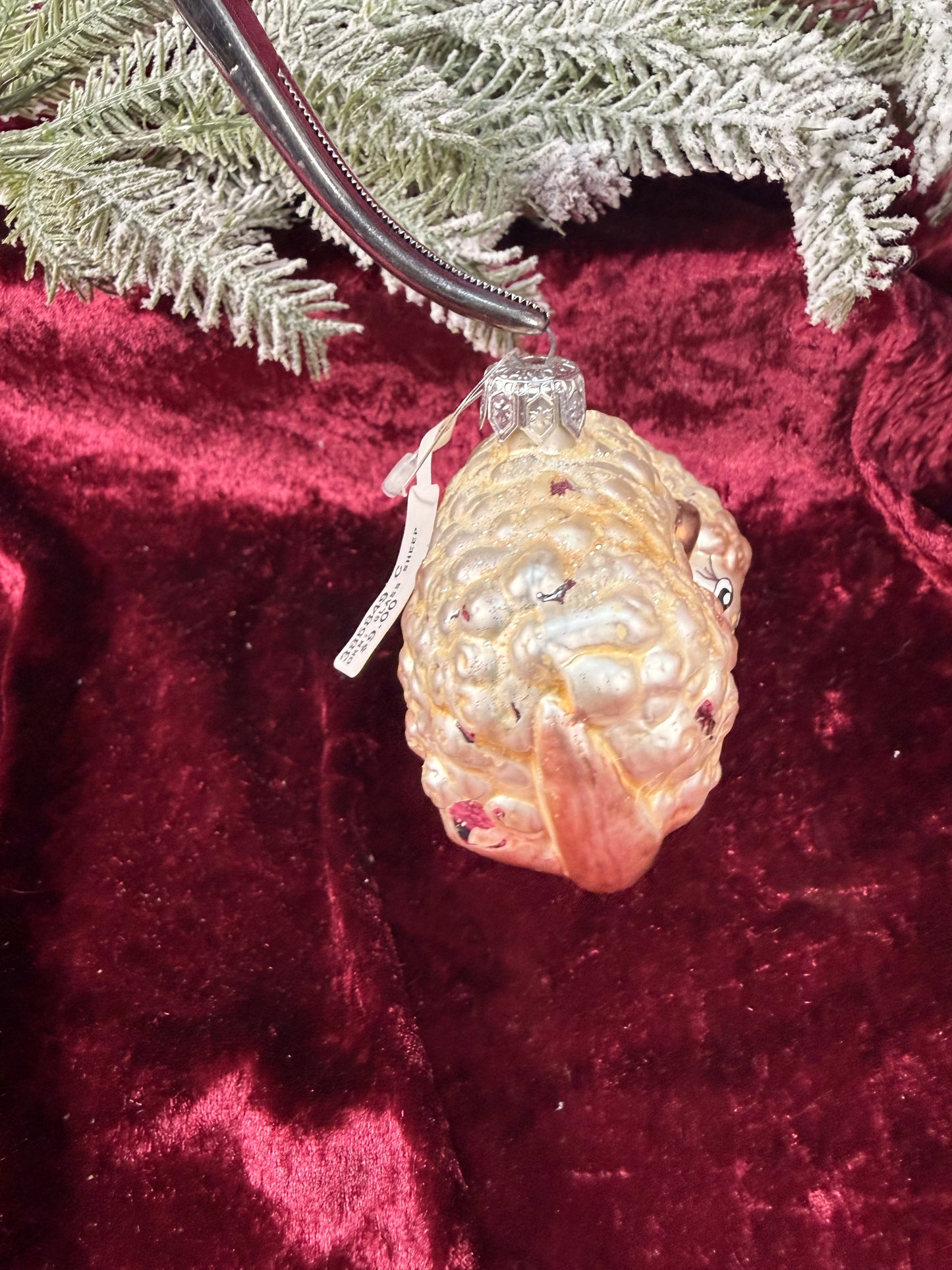 Vintage Christmas - Handblown Glass Ornament - Sheep - Inge Glas - Germany
