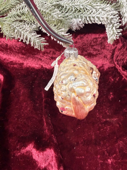 Vintage Christmas - Handblown Glass Ornament - Sheep - Inge Glas - Germany