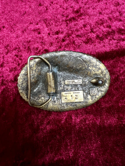 Vintage Solid Brass Belt Buckle - Luger Pistol 413 Limited Edition 1976 - Buckle Co. Chicago