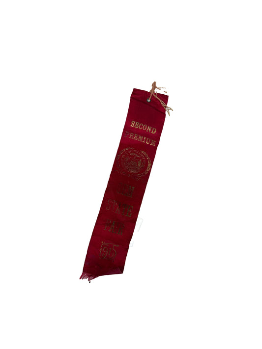 Antique Prize Ribbon - Gem State Fair - Idaho - Second Premium - 1915