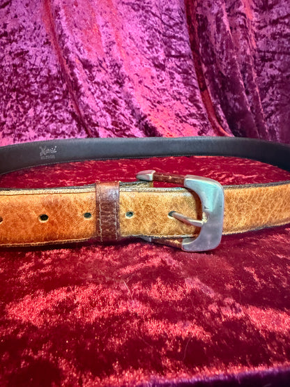 Vintage Accessories - Harris California Glove Tanned Steerhide Leather Belt - Brown - M/L