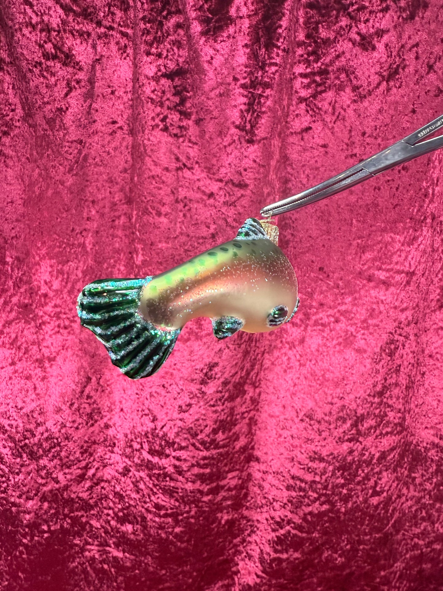 Vintage Christmas - Handblown Glass Ornament - Trout Fish - QVC