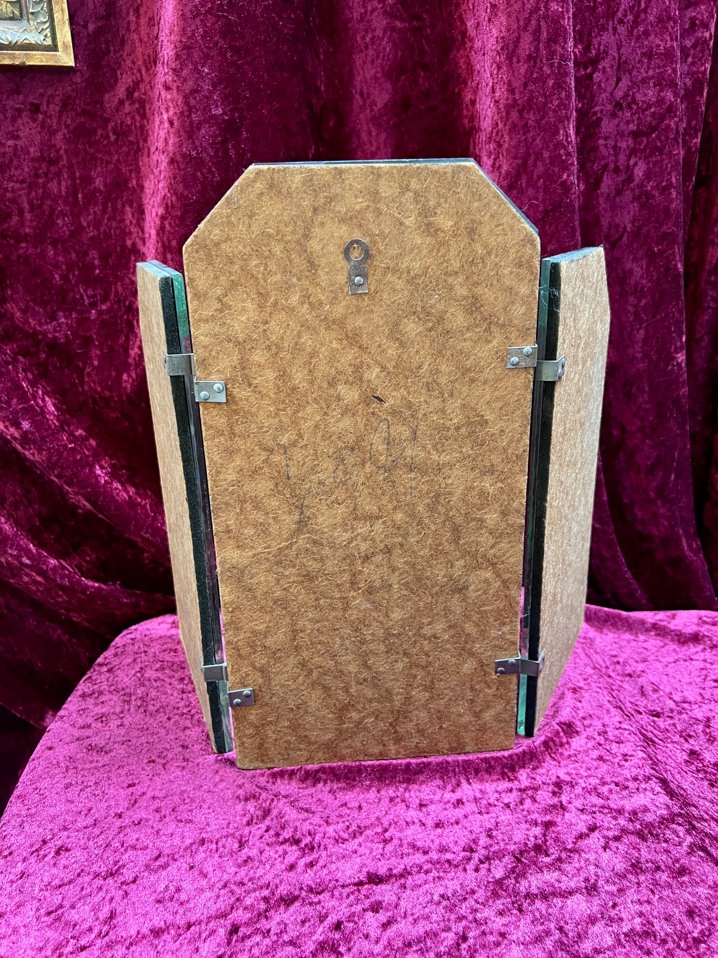 Vintage Home Decor - Triptych Vanity Mirror with Spooky Finish