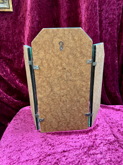 Vintage Home Decor - Triptych Vanity Mirror with Spooky Finish