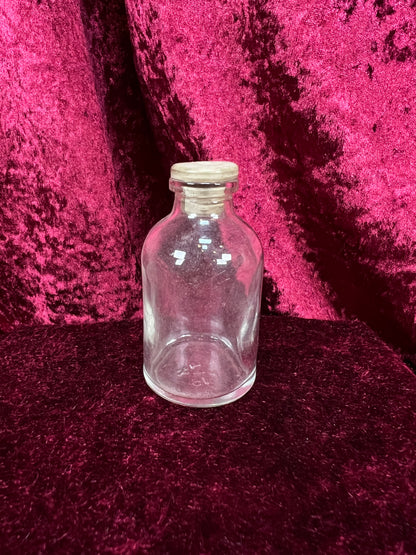Vintage Miniature Glass Apothecary Bottle - Ground Stopper Laboratory Style