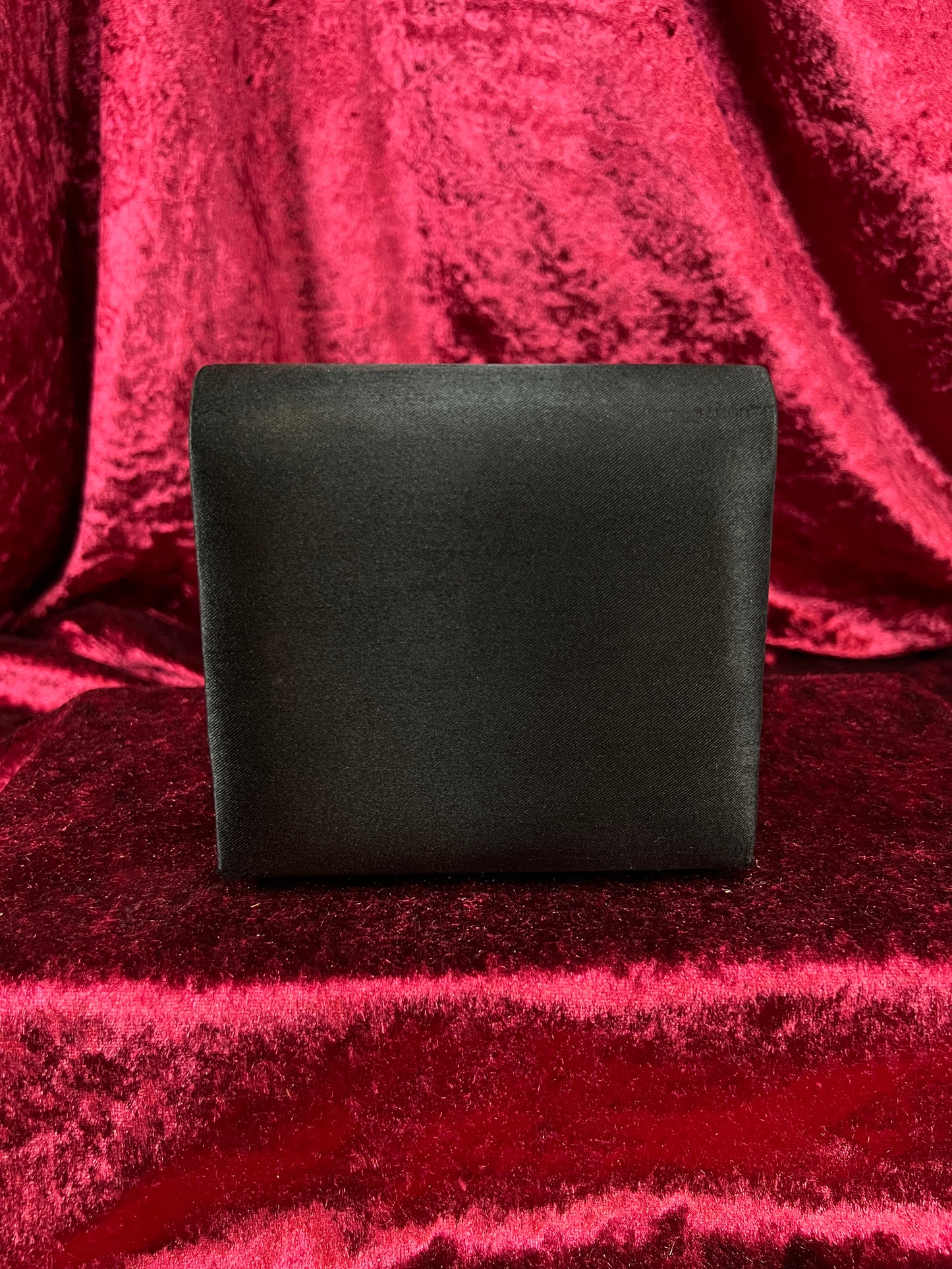 Vintage La Regale Satin Evening Bag - Faux Pearl Clasp Black Crossbody Purse