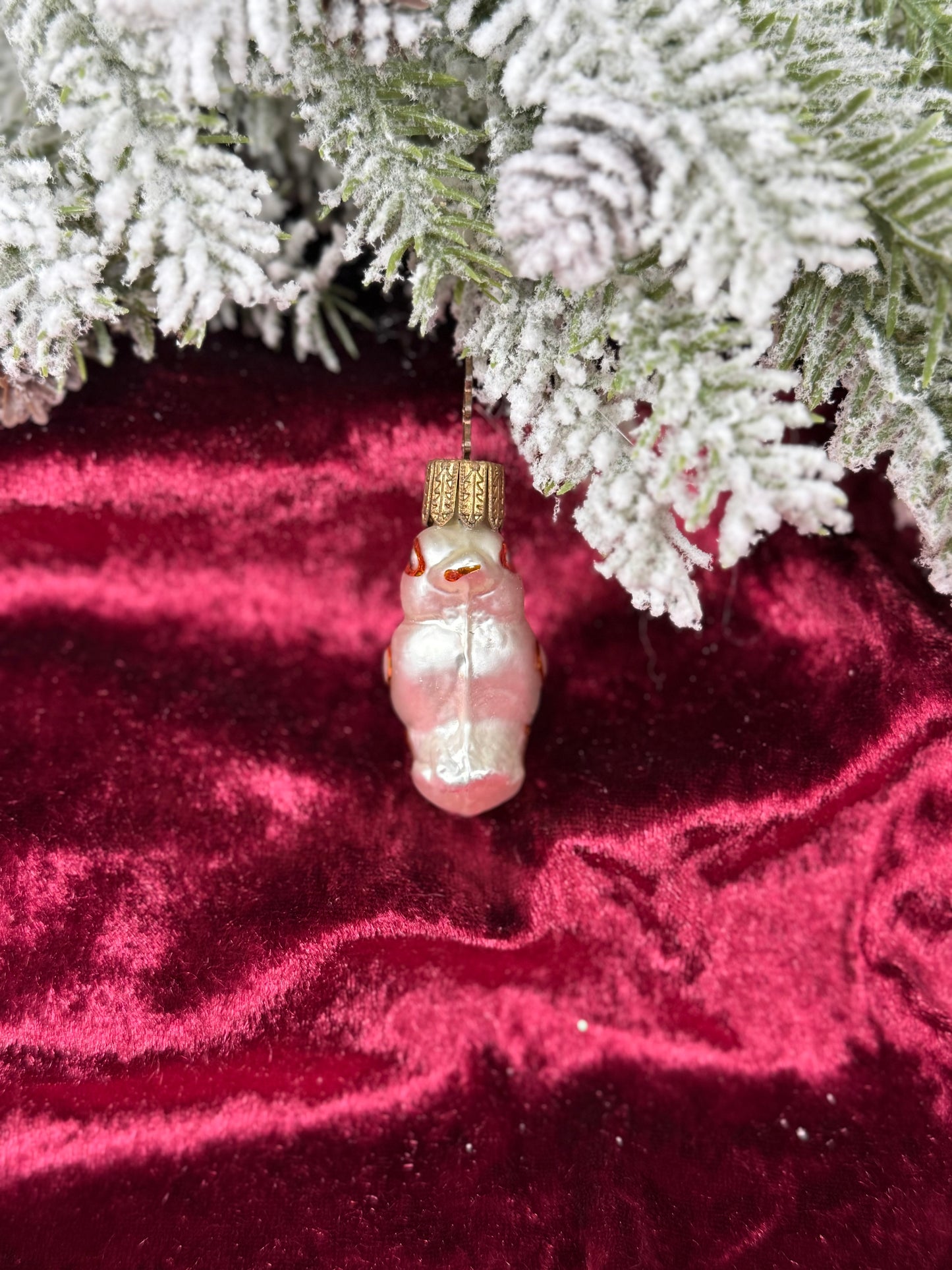 Vintage Christmas - Handblown Glass Ornament - Silver Bird - Inge Glas - Germany