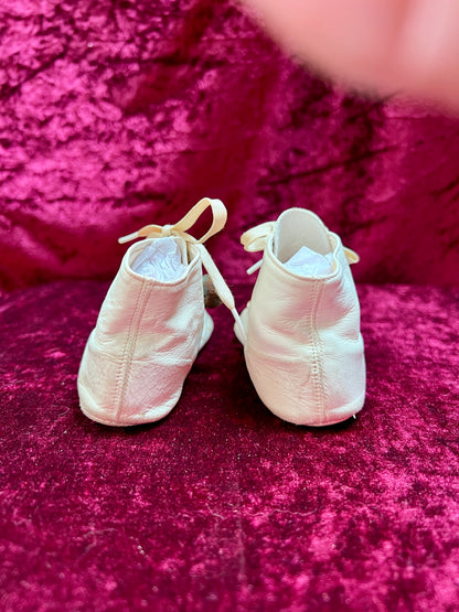 Vintage Haunted "Mrs. Day's Ideal" Baby Shoes - White - Made in USA
