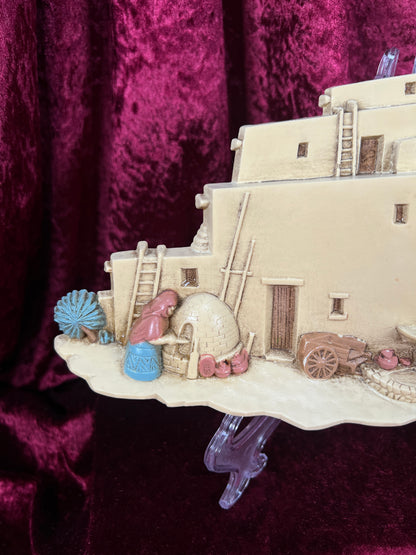 Vintage Wall Plaque Set - Southwestern Mission Church and Adobe Village - Burwood Products