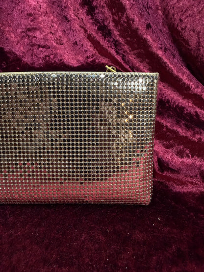 Vintage 1960s Metallic Gold Mesh Clutch / Evening Purse - Regale - Hong Kong