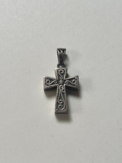 Vintage Jewelry - Pendant Locket - Hinged Crucifix - 925 Sterling Silver
