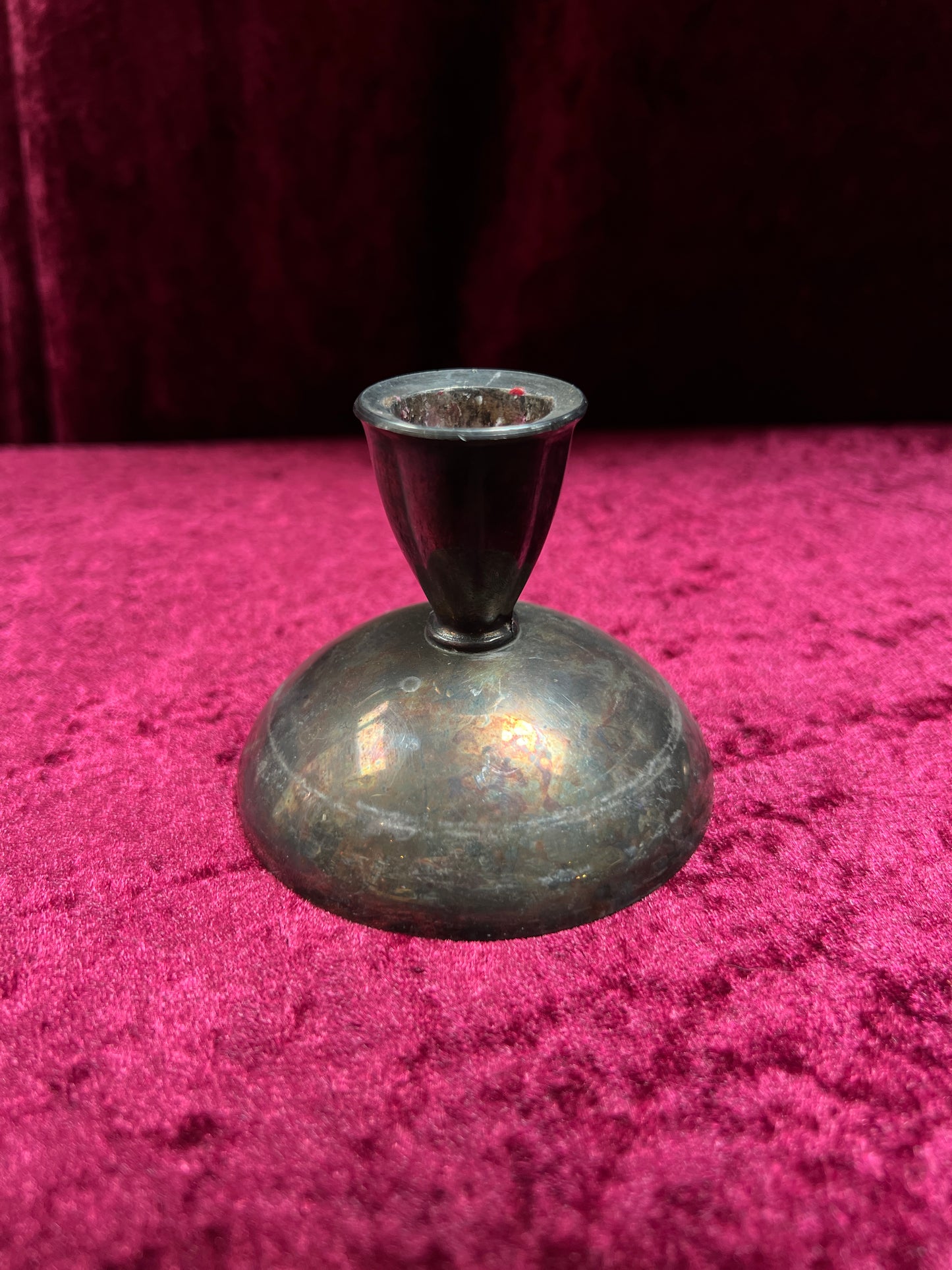 Vintage Silverplate Candlestick Holders - Domed Oneida Silversmith Trio