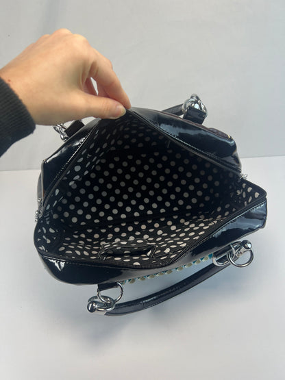 Vintage Purse - Y2K Mini Barrel Tote Bag - Black PVC - Octopus Tentacles - Too Fast Brand