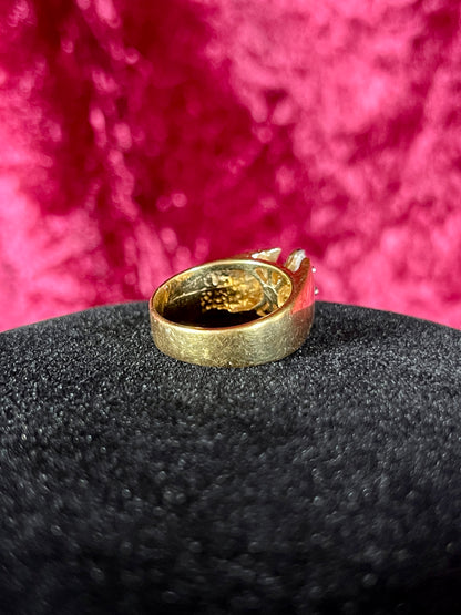 Vintage 14KT Gold Electroplate Cocktail Ring – Marquise Cut Cubic Zirconia - ESP - Size 7.5
