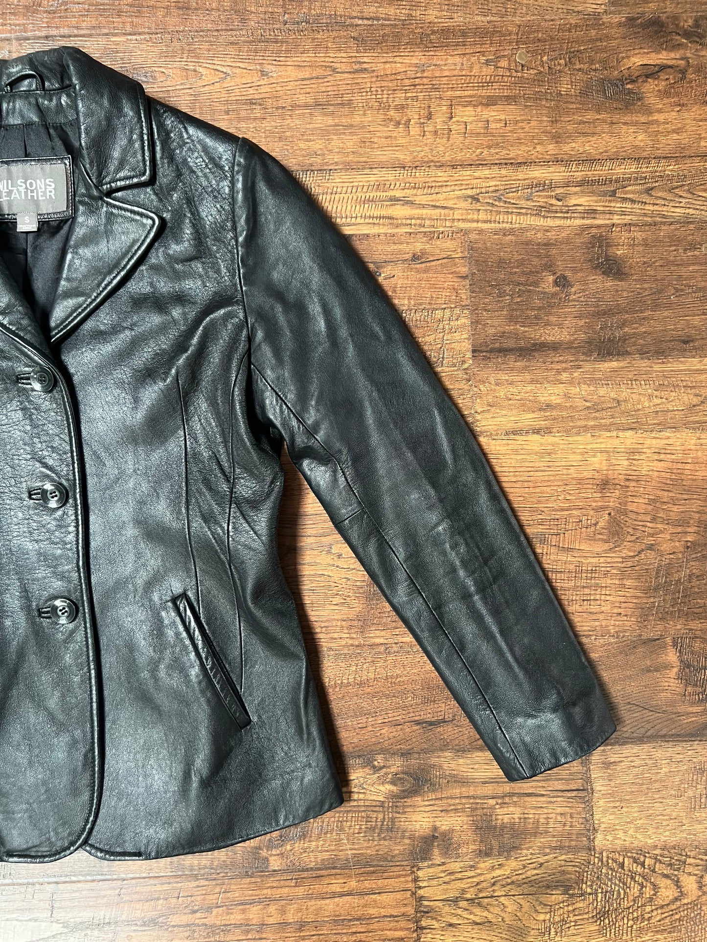 Vintage Clothing - Genuine Leather Jacket - Black - Black Lining - Small - Wilsons Leather
