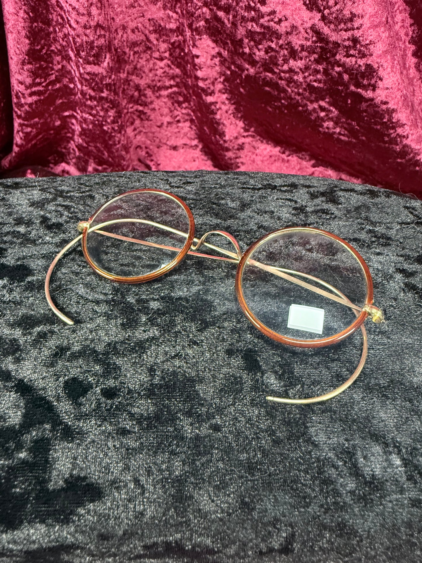 Antique Windsor Celluloid Pince-Nez Eyeglasses – Round Spectacles with Jenkel-Davidson Case