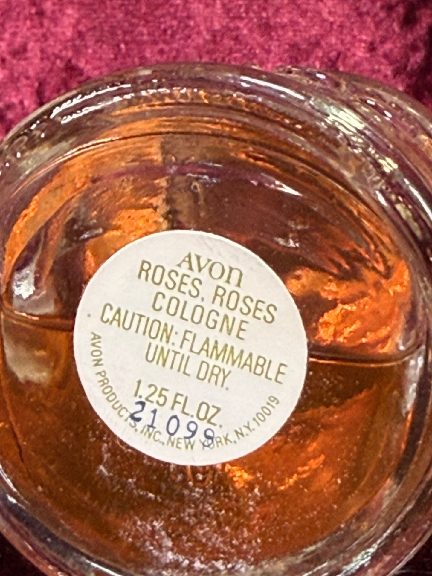 Vintage Glass Perfume Bottle – Miniature Watering Can - Roses, Roses - Avon
