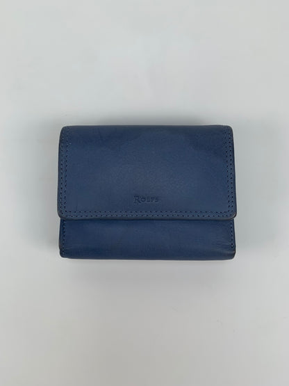 Vintage Wallet - Genuine Leather Trifold Wallet - Blue - Rolfs