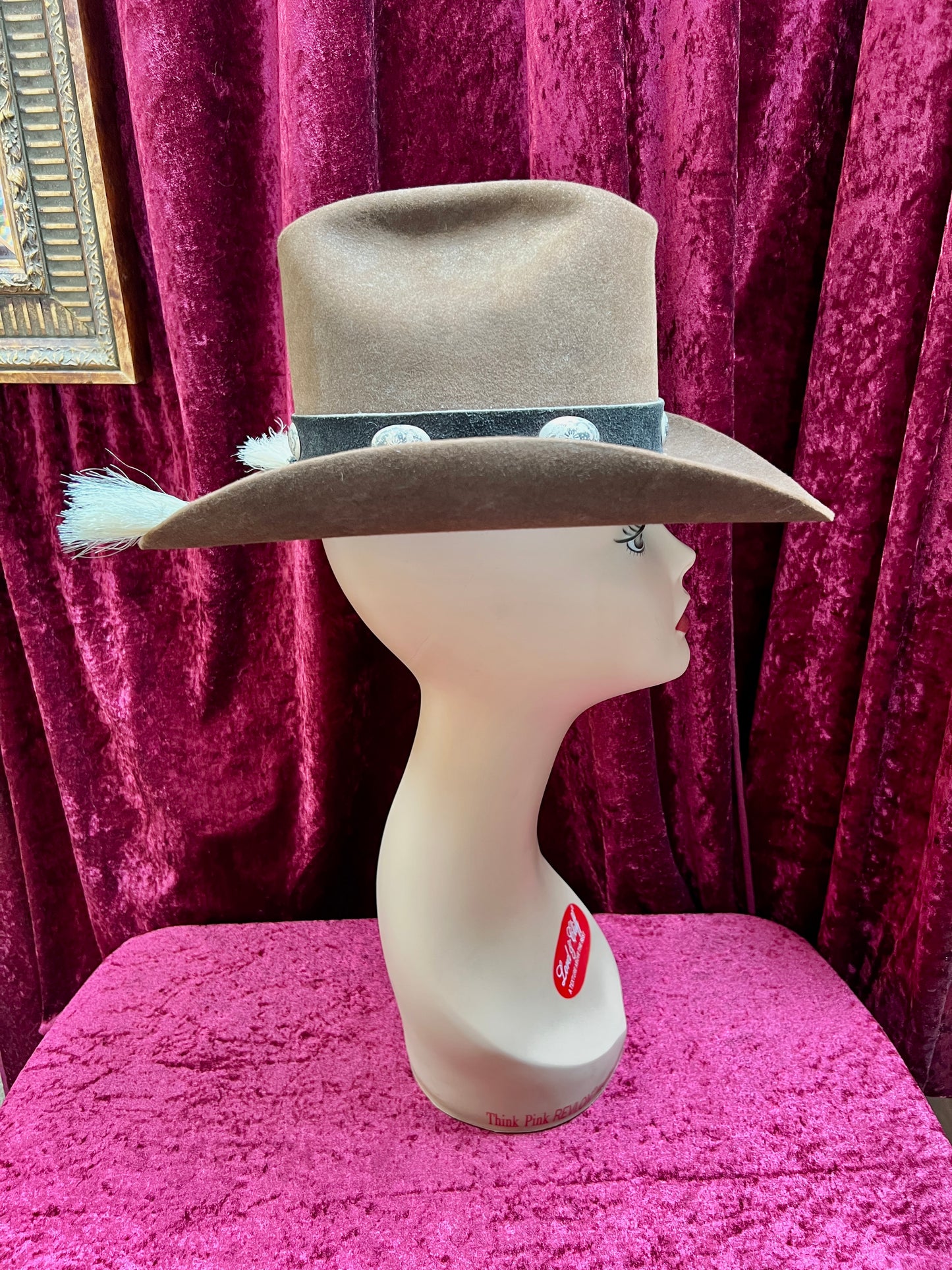 Vintage Brown Wool Cowboy Hat with Silver Conchos – Western Style - Stetson Junior