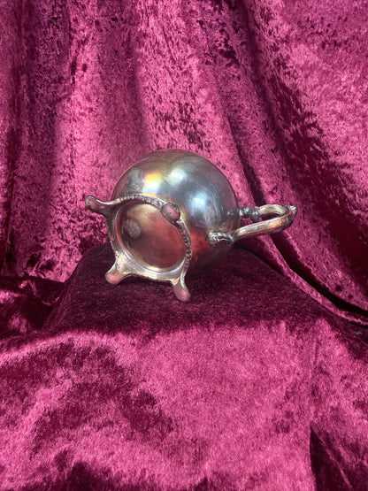 Vintage Silverplate Creamer – Apple Shaped Footed Pitcher