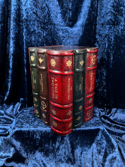 Vintage Faux Leather Book CD Storage Cabinet - Hidden Old Classics Library Blook Box