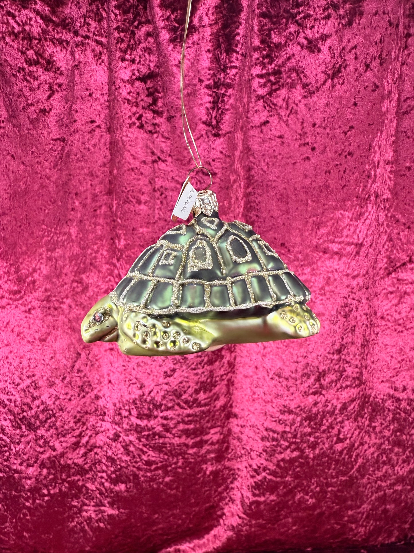 Vintage Christmas - Handblown Glass Ornament - Sea Turtle - Discovery Channel - Made In Poland