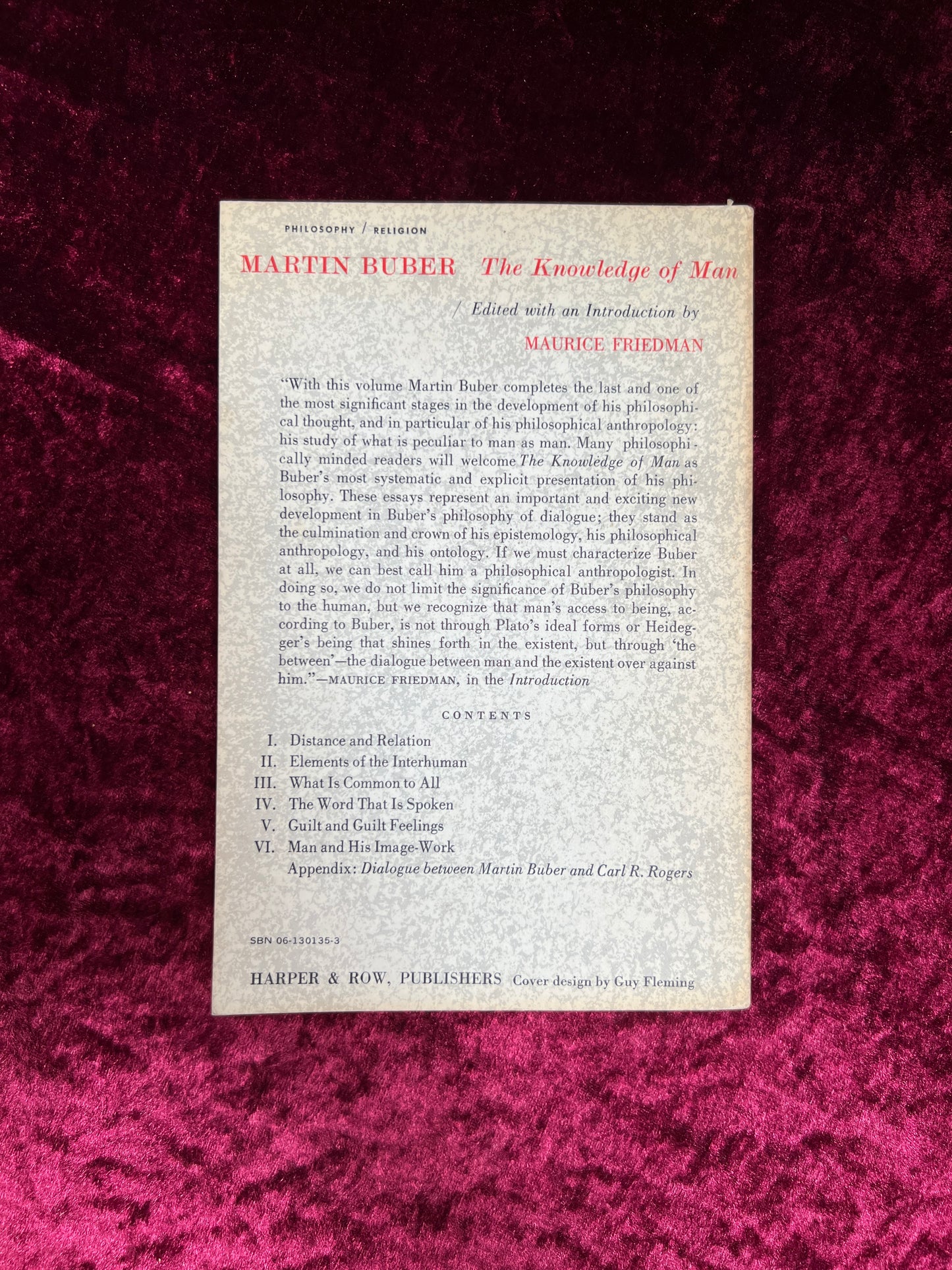 Vintage Paperback Book - The Knowledge of Man - Martin Buber - Harper Torchbooks 1966