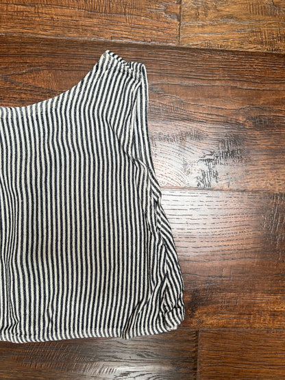 Clothing - Tank Crop Top - Black And White Stripes - Medium