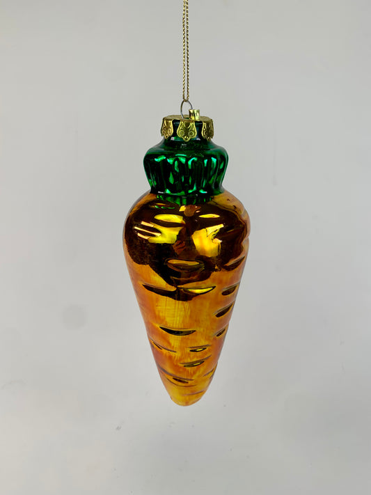 Vintage Christmas Ornament - Glass Carrot - Made In Taiwan