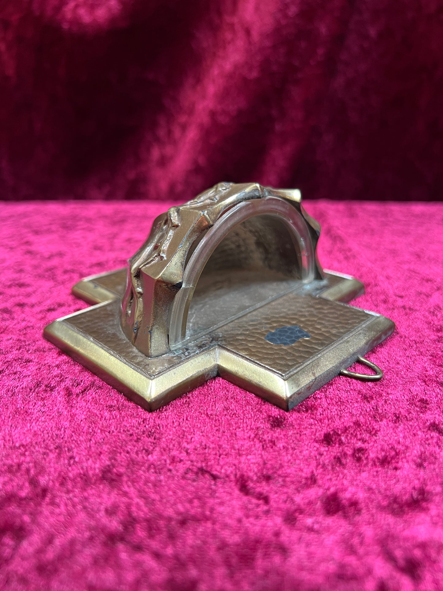 Vintage Religio - Metal Holy Water Font - Crown Of Thorns - West Germany