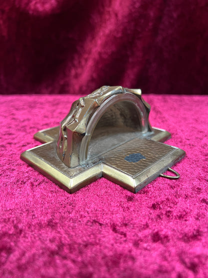 Vintage Religio - Metal Holy Water Font - Crown Of Thorns - West Germany