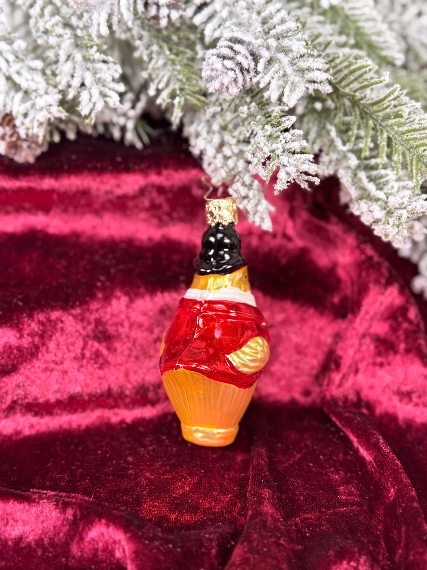 Vintage Christmas - Handblown Glass Ornament - Yellow Bird In Suit - Inge Glas - Made In Germany