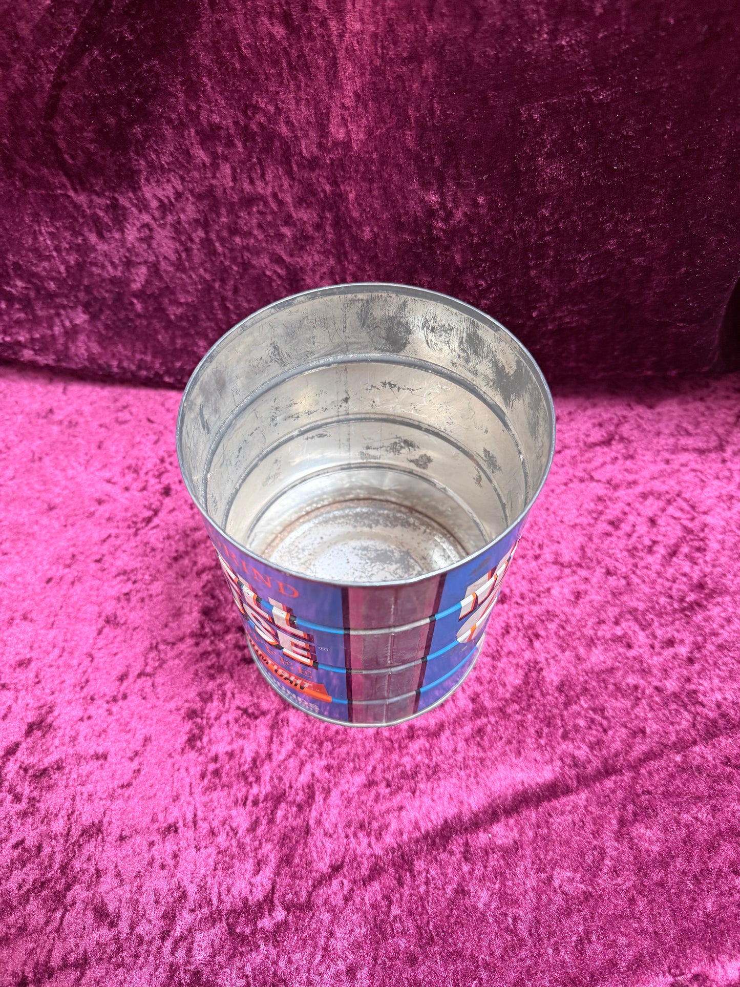 Vintage Maxwell House Metal Coffee Can - Blue No-Key Vacuum Tin - 2 LB