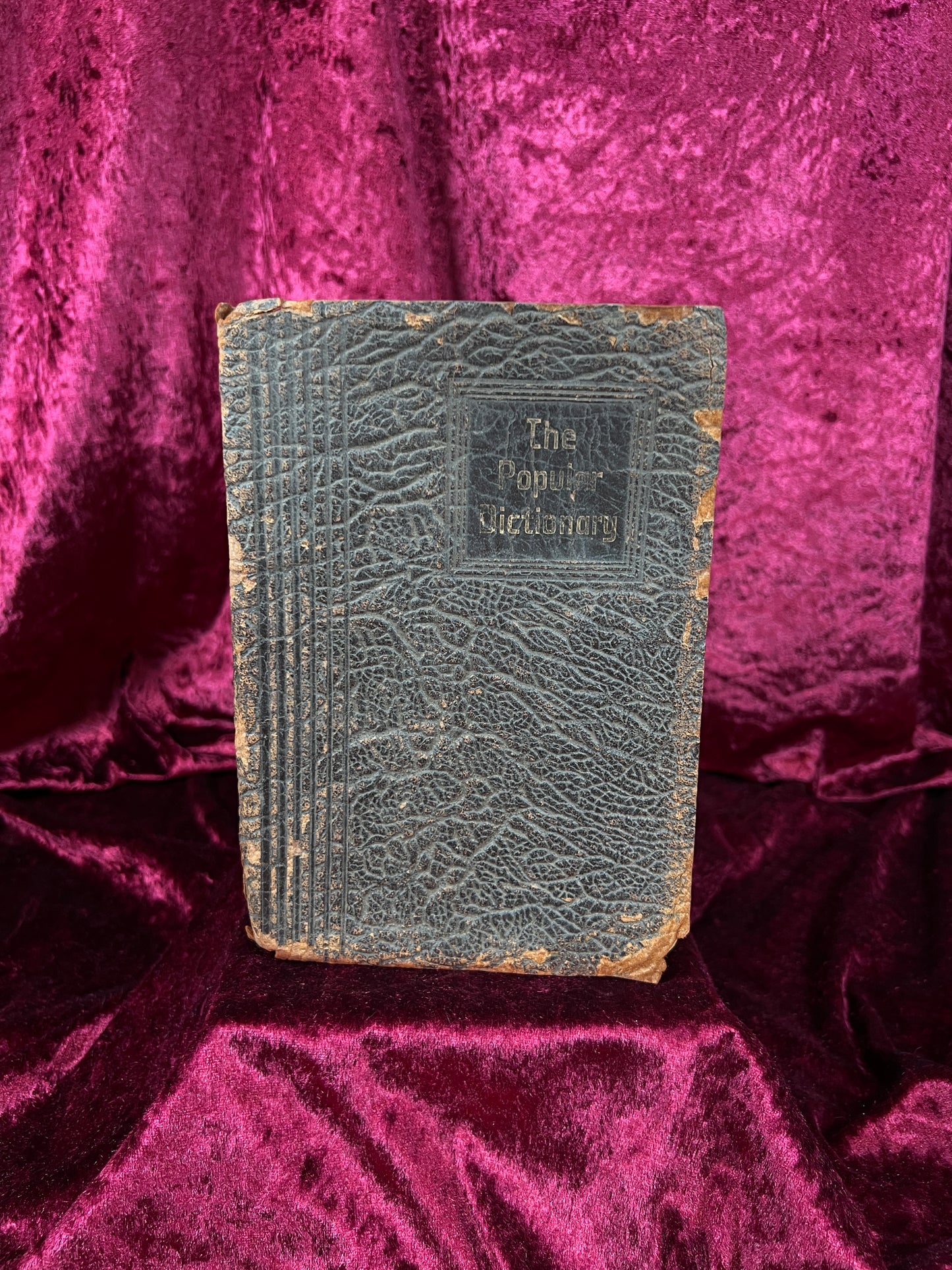 Vintage Leather Bound Dictionary Book - 1930 Popular Dictionary Reference