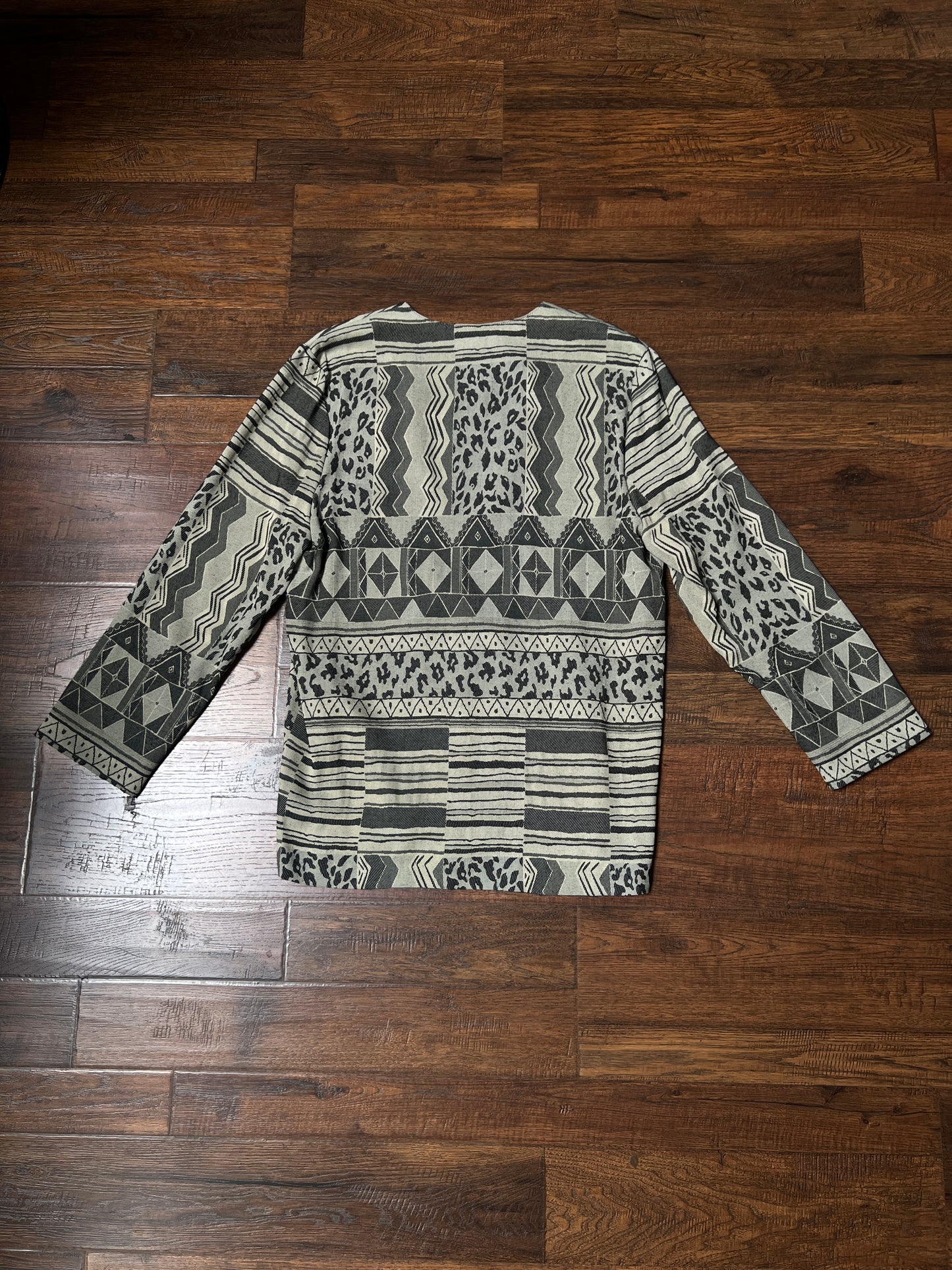 Vintage Signet Acetate Rayon Lightweight Jacket – Geometric Animal Print – Medium
