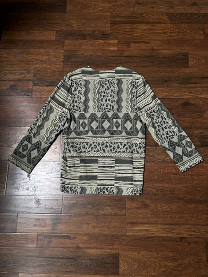 Vintage Signet Acetate Rayon Lightweight Jacket – Geometric Animal Print – Medium