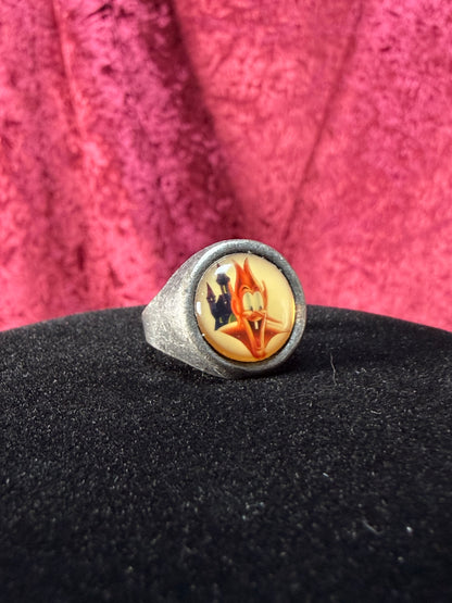 Vintage Pewter Novelty Signet Ring – Count Chocula Cameo - Size 7