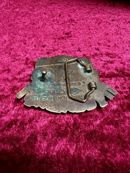 Vintage Solid Brass Belt Buckle - Löwenbräu Munich Brewery Crest - 1982 Baron Buckles